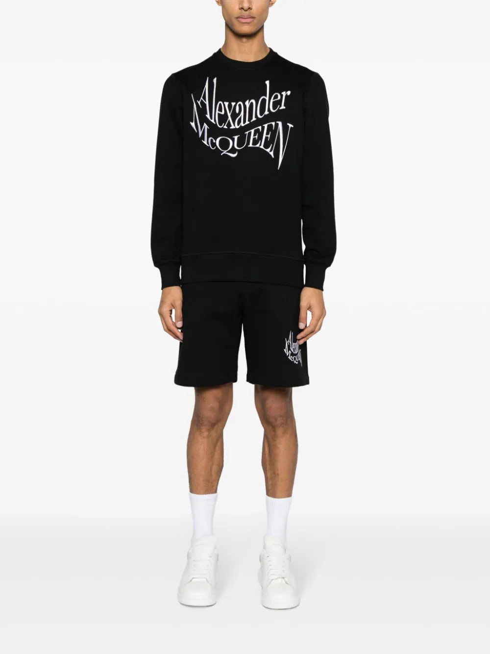 Alexander McQueen Shorts With Distorted Logo