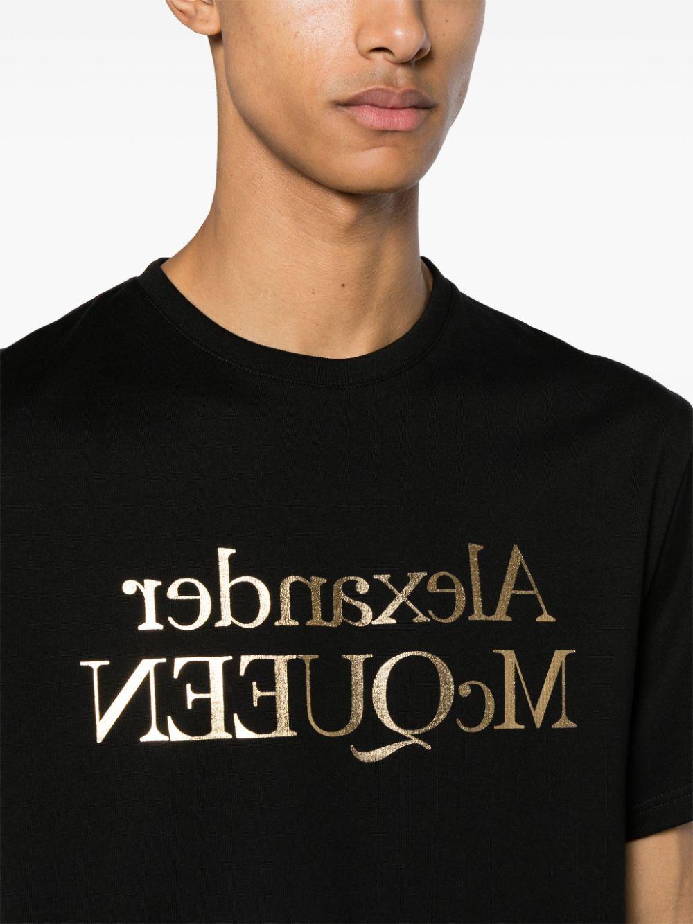 Alexander McQueen T-shirt With Reflected Logo