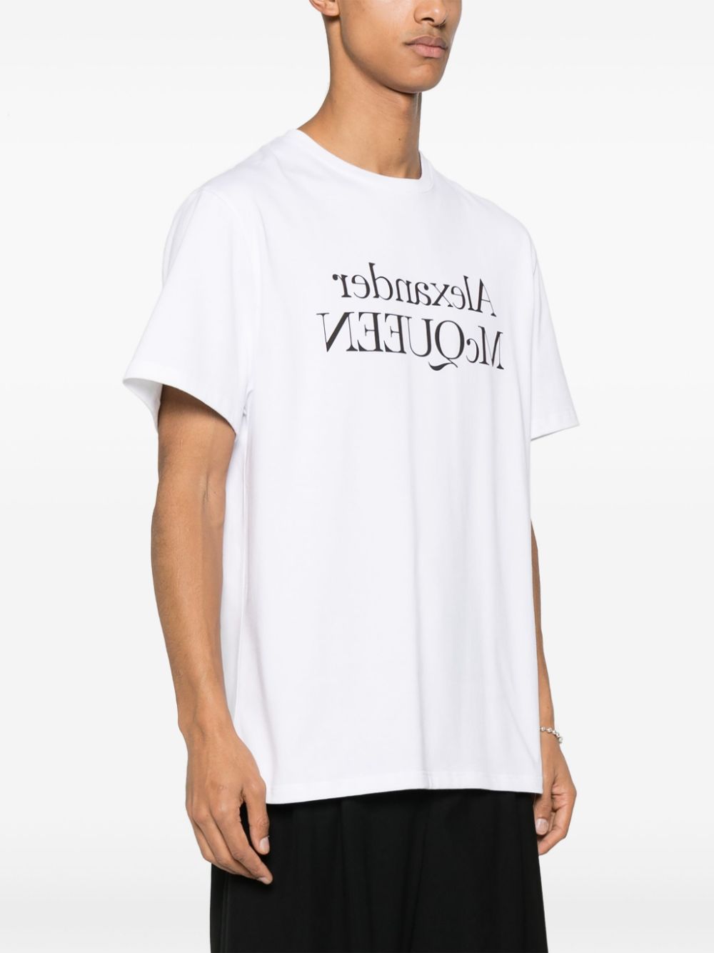 Alexander McQueen T-shirt With Reflected Logo