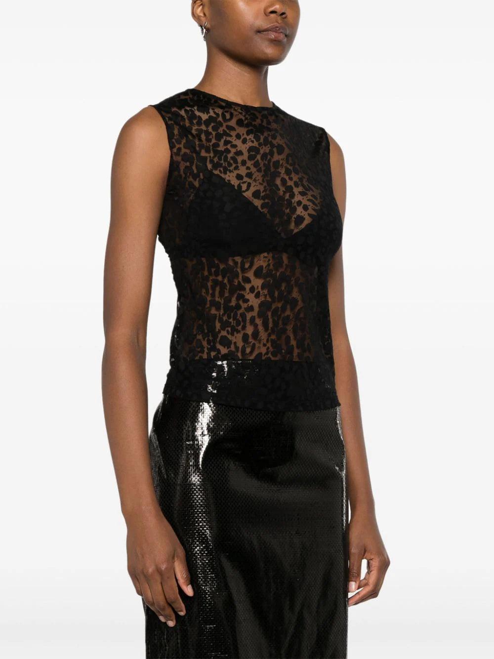 Alexander McQueen Transparent Leopard Top