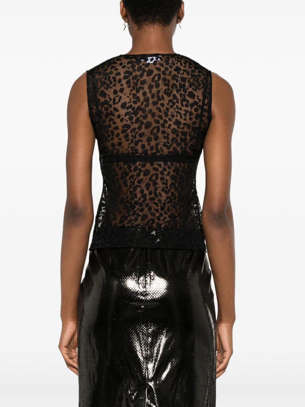 Alexander McQueen Transparent Leopard Top