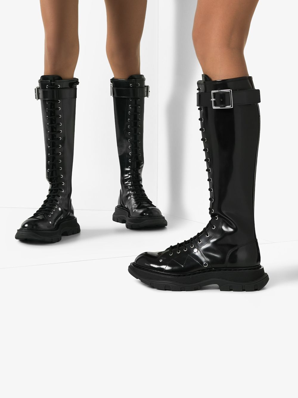 Alexander McQueen Tread Lace Up Boots