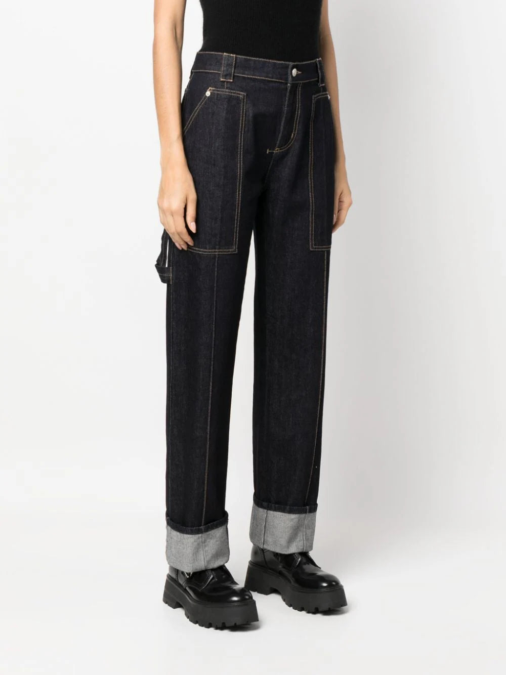 Alexander McQueen Turn-up Straight-leg Jeans