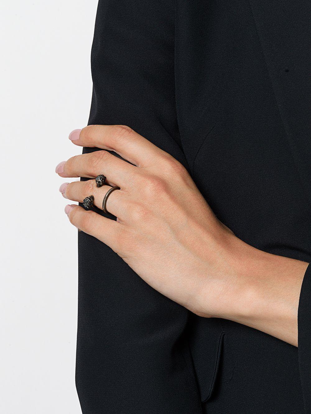 Alexander McQueen Twin Skull Double Ring
