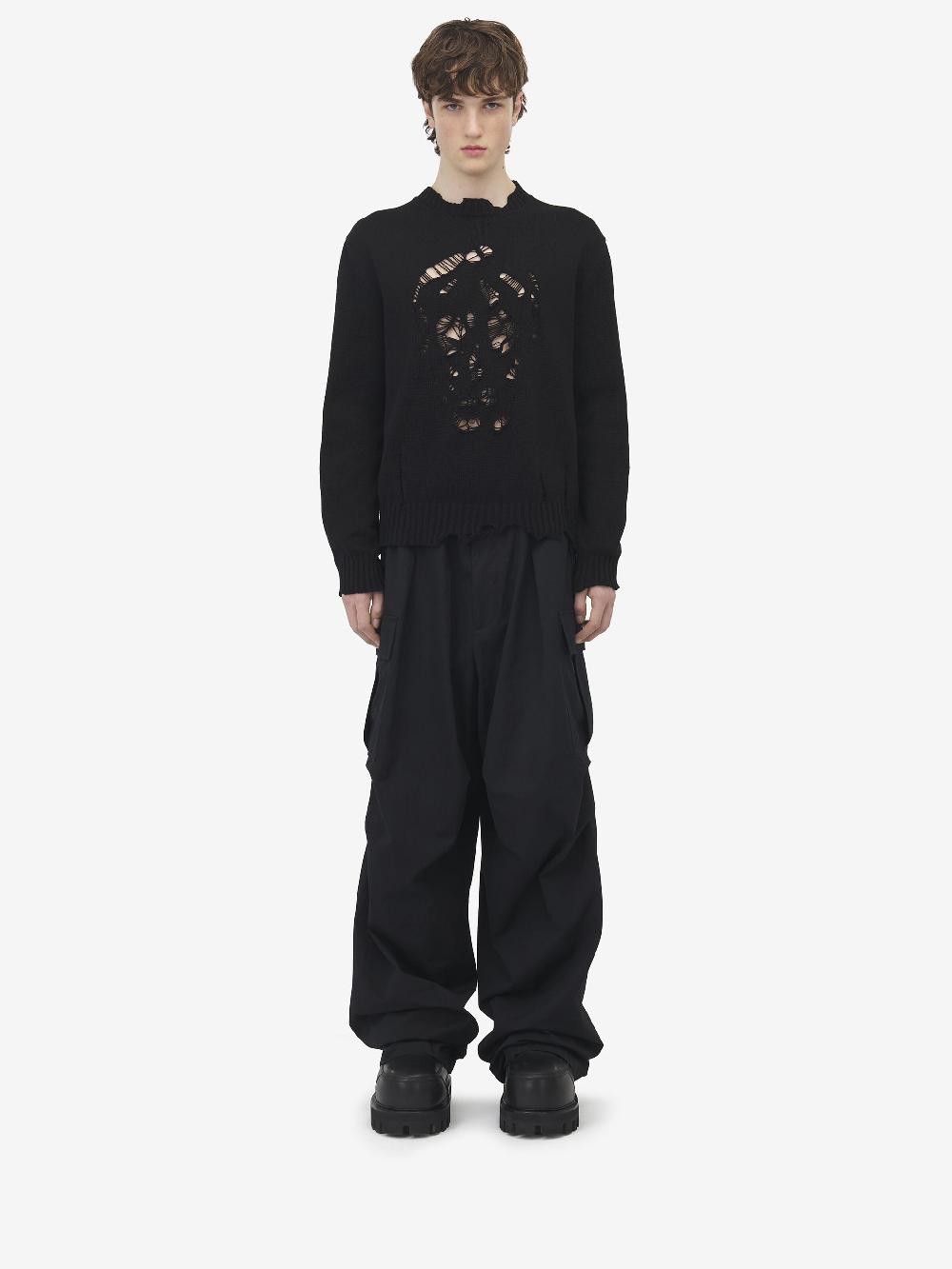 Alexander McQueen Worn Look Skull Sweater