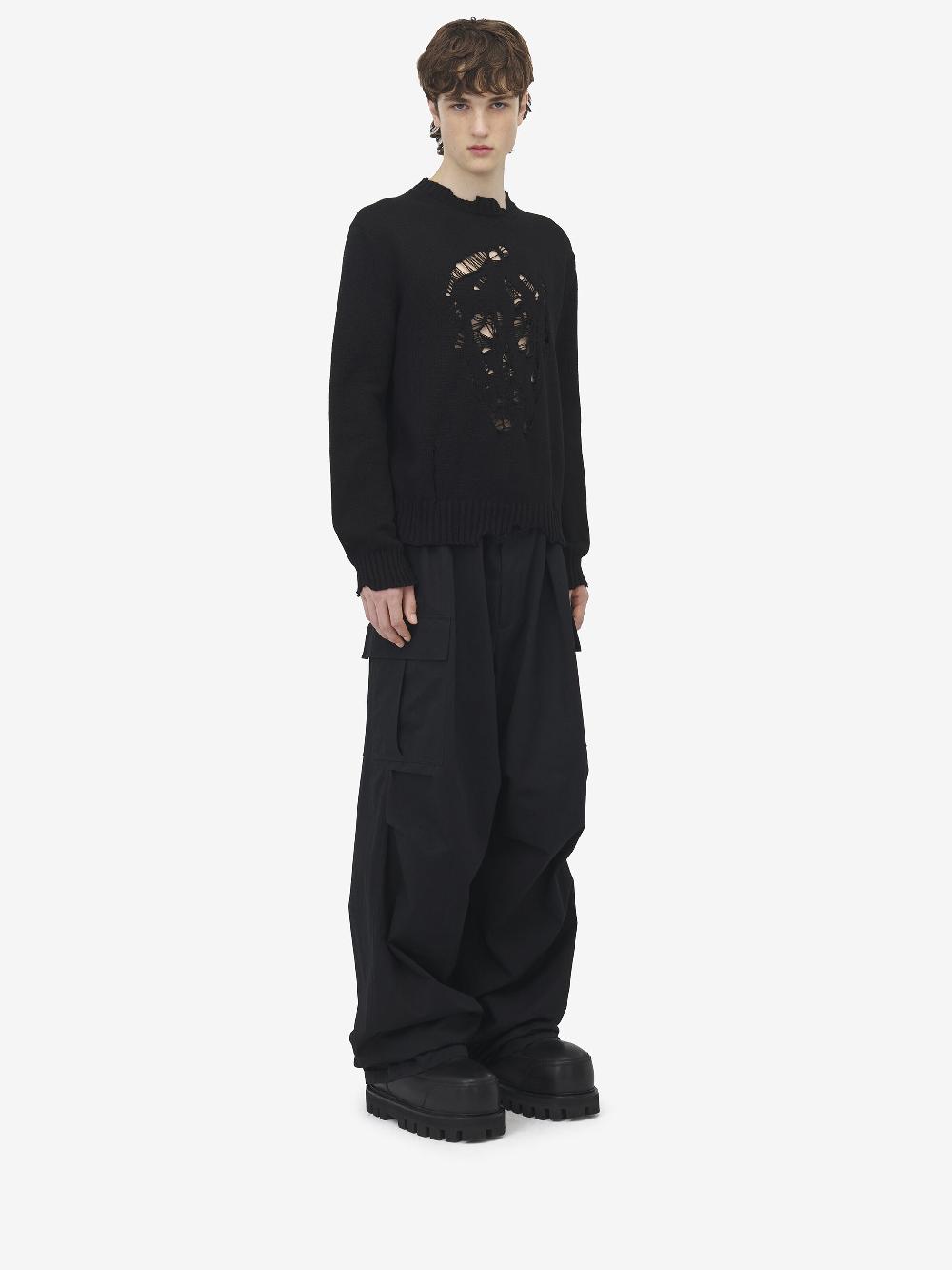 Alexander McQueen Worn Look Skull Sweater