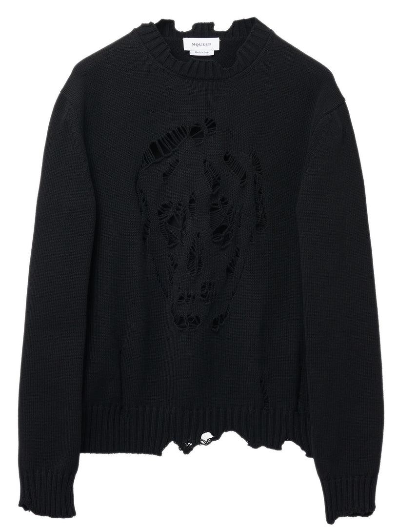 Alexander McQueen Worn look skull sweater
