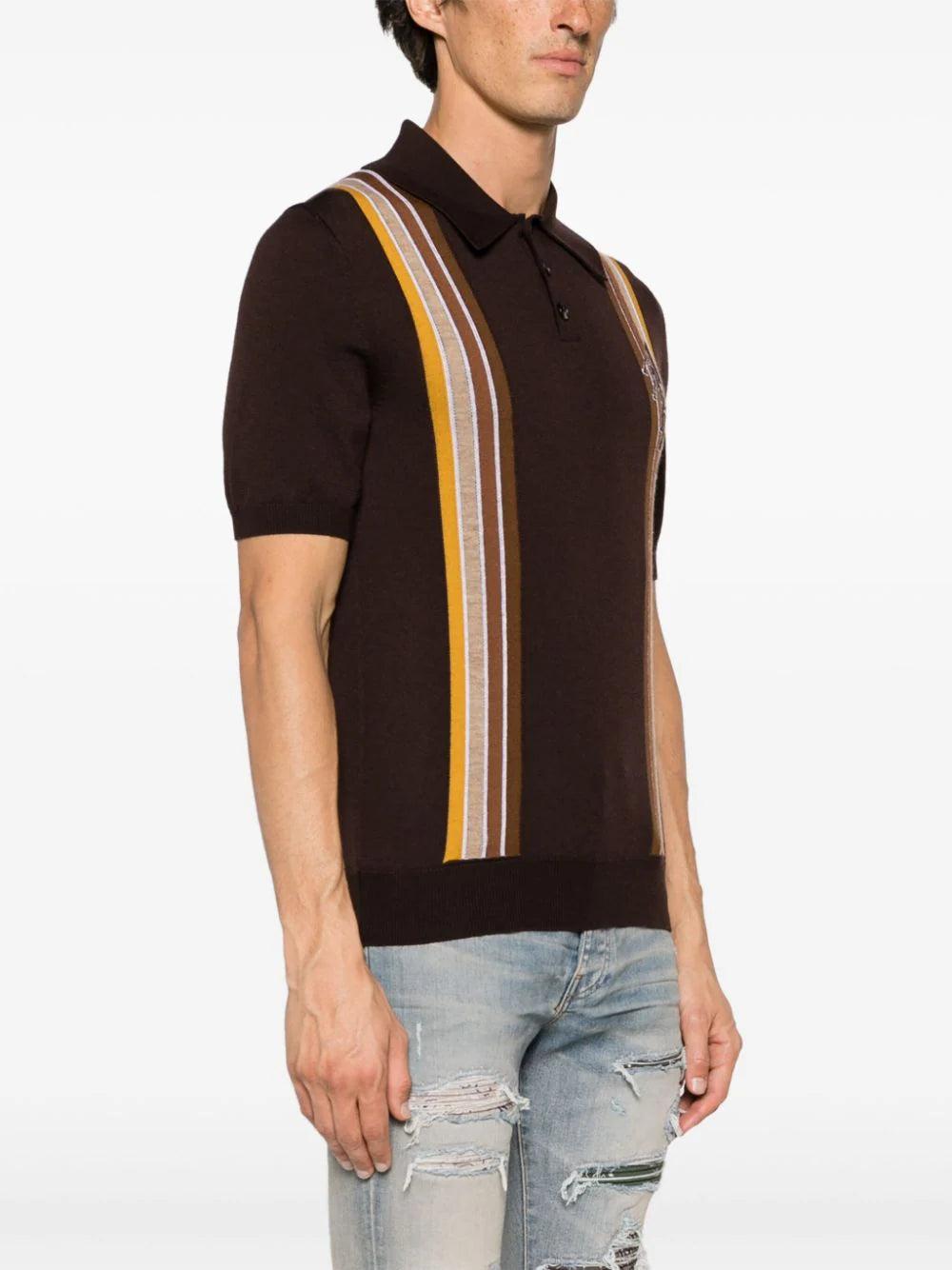 AMIRI Amiri Stack Stripe Short Sleeve Polo Shirt