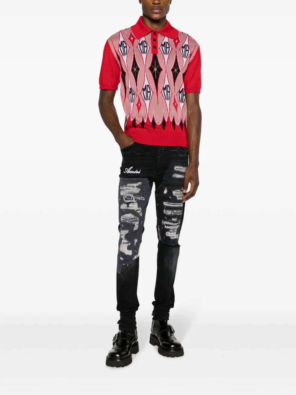 AMIRI Argyle Jacquard Polo