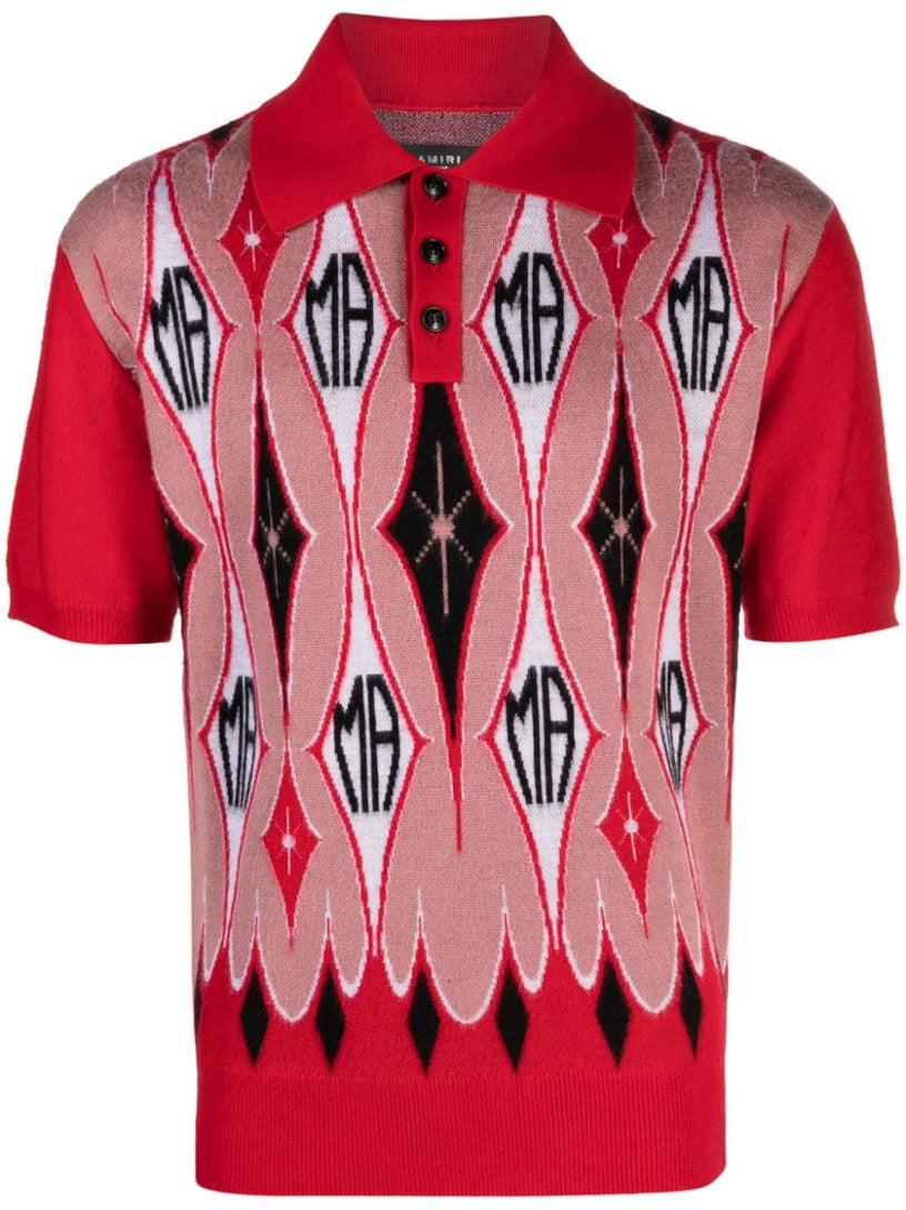 AMIRI Argyle jacquard polo