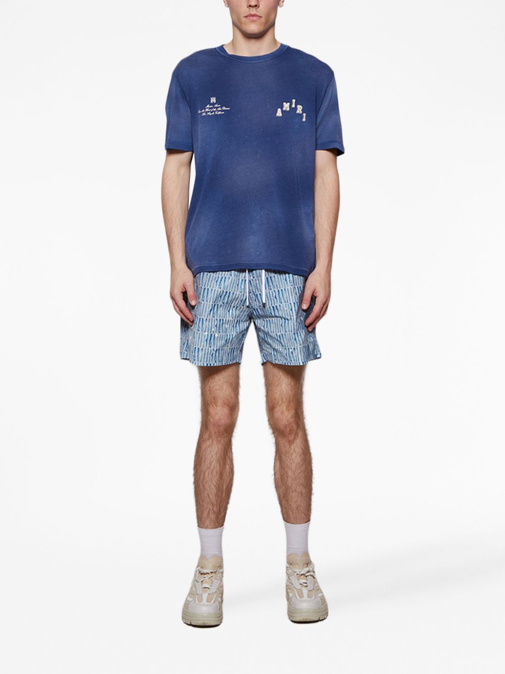 AMIRI Logo-print Gradient-effect Swim Shorts