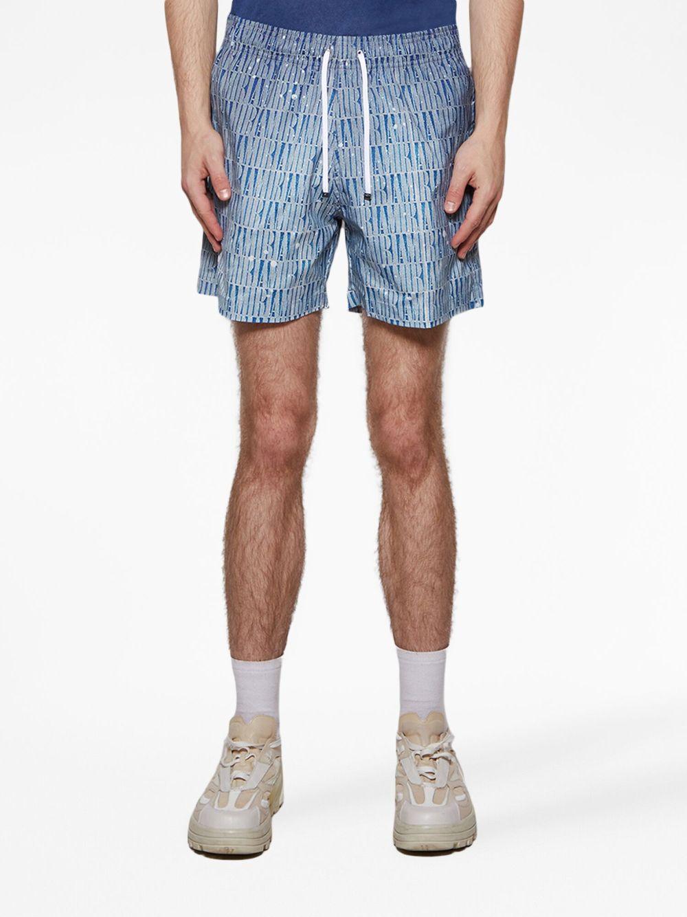 AMIRI Logo-print Gradient-effect Swim Shorts