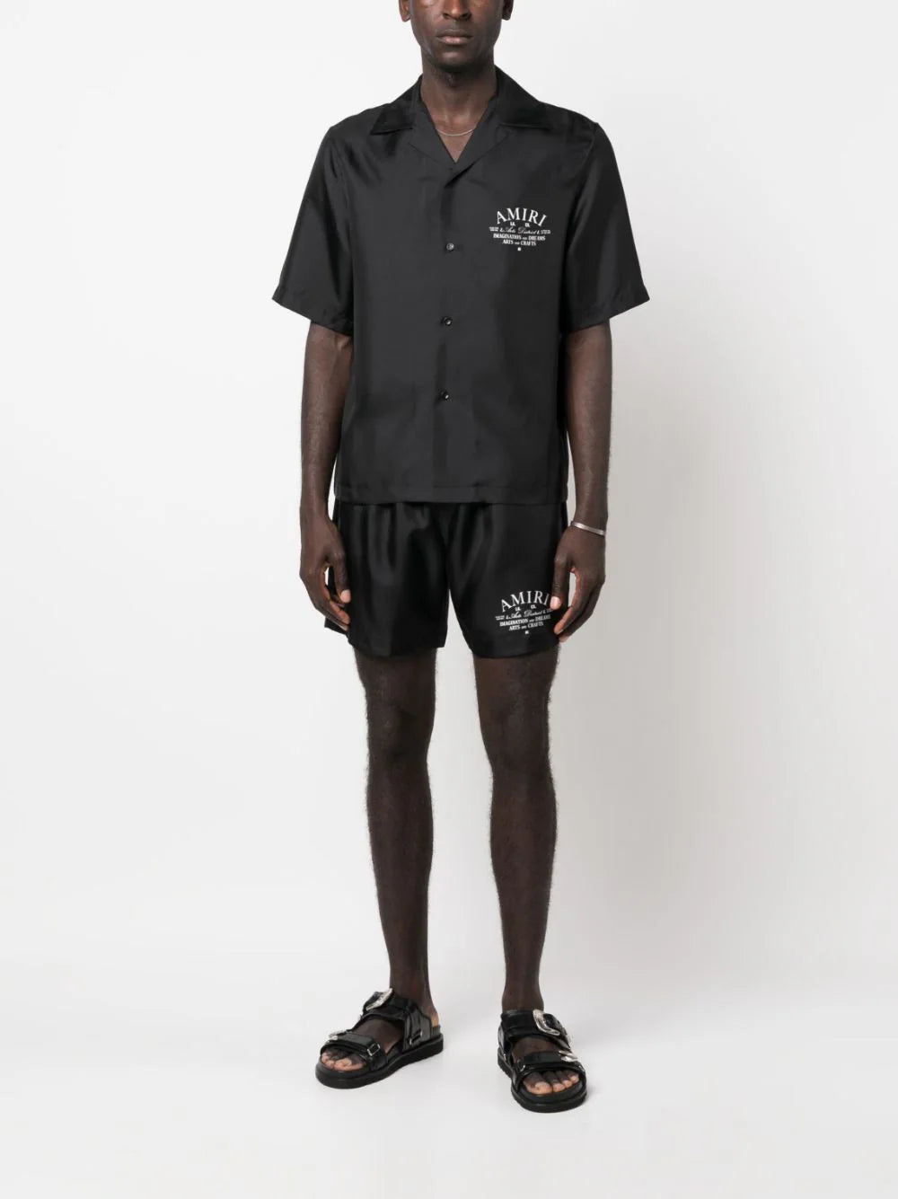AMIRI Logo-print Silk Shorts