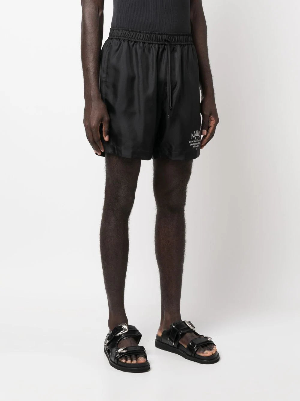 AMIRI Logo-print Silk Shorts