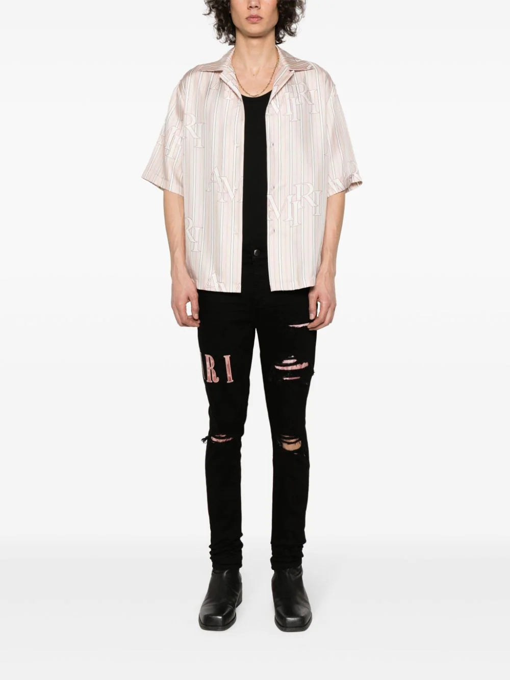 AMIRI Logo-print Striped Shirt