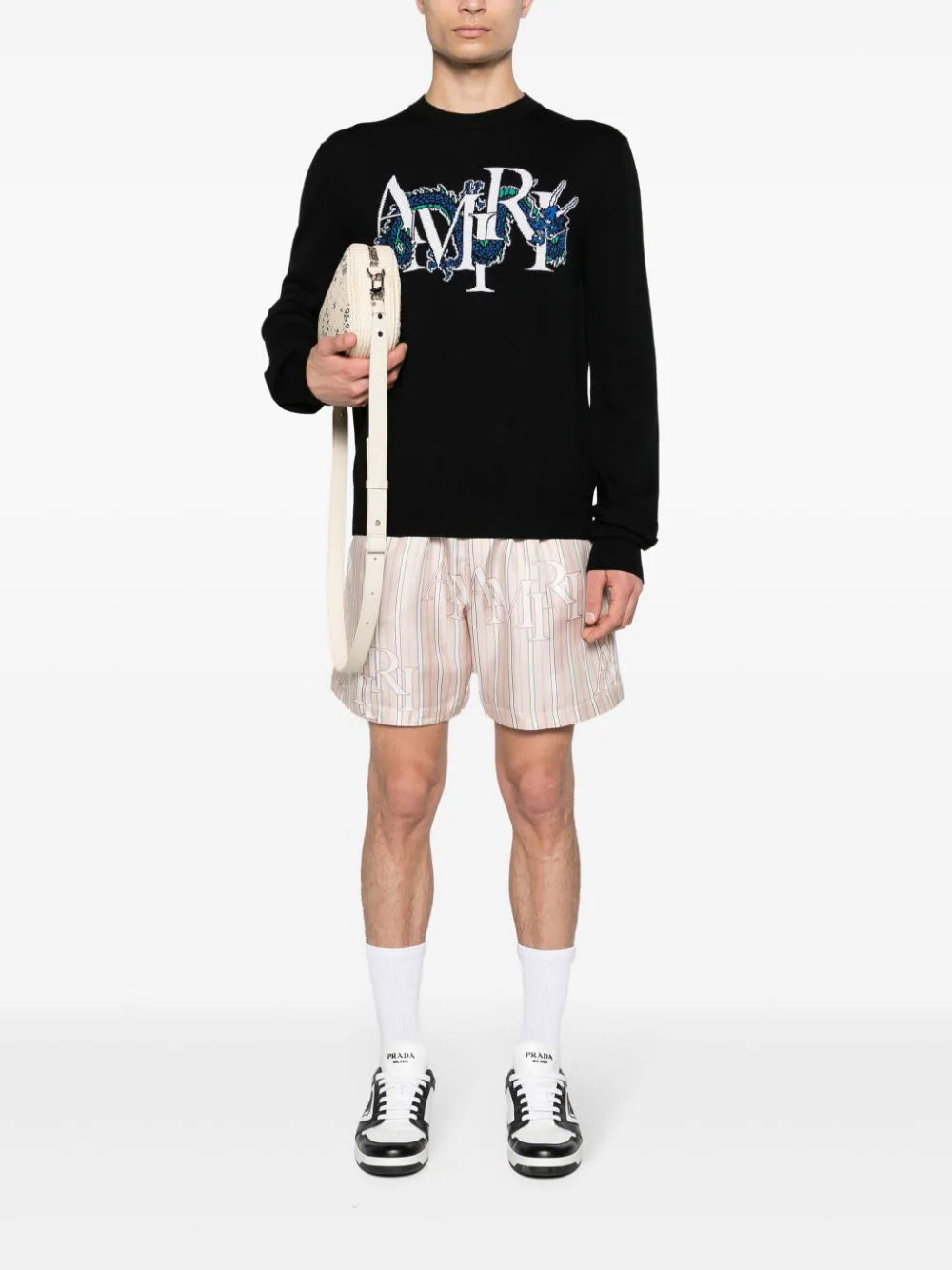 AMIRI Stripe Amiri Staggered Shorts