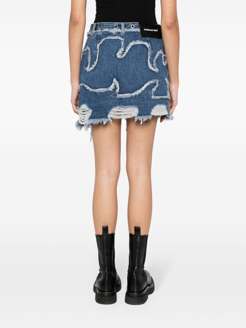 Andersson Bell Miako Wave Denim Miniskirt