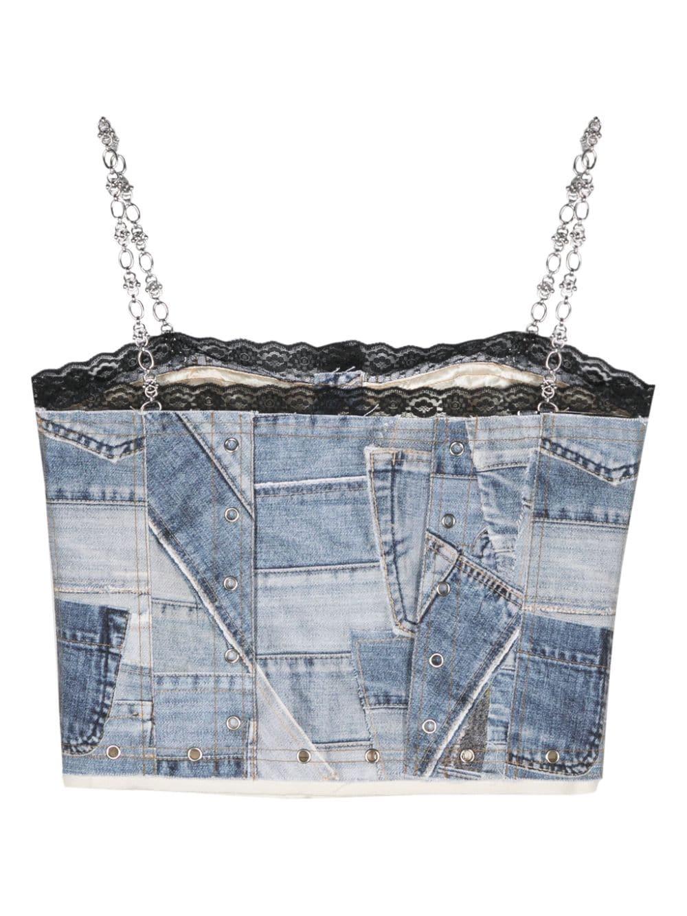 Andersson Bell Trompe L'œil Denim Tank Top