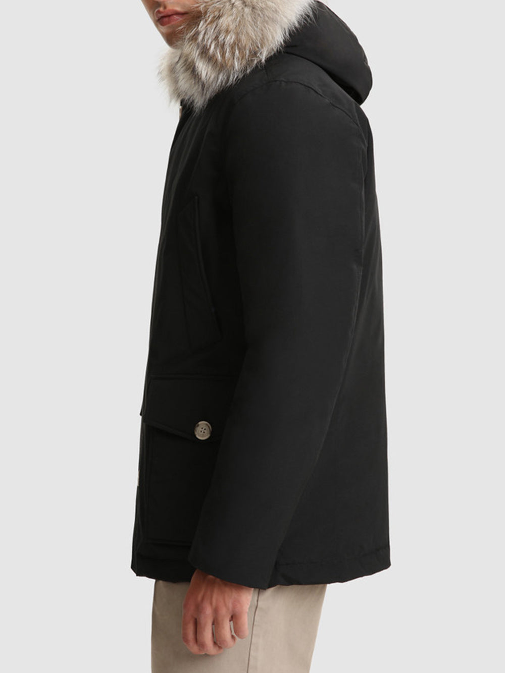 WOOLRICH Arctic Anorak In Ramar Cloth With Removable Fur