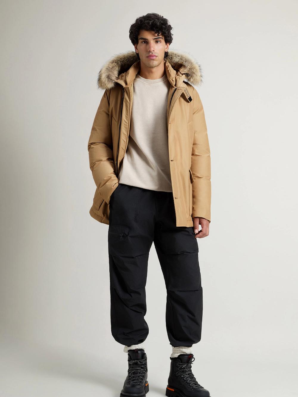 WOOLRICH Arctic Anorak In Ramar Cloth With Removable Fur