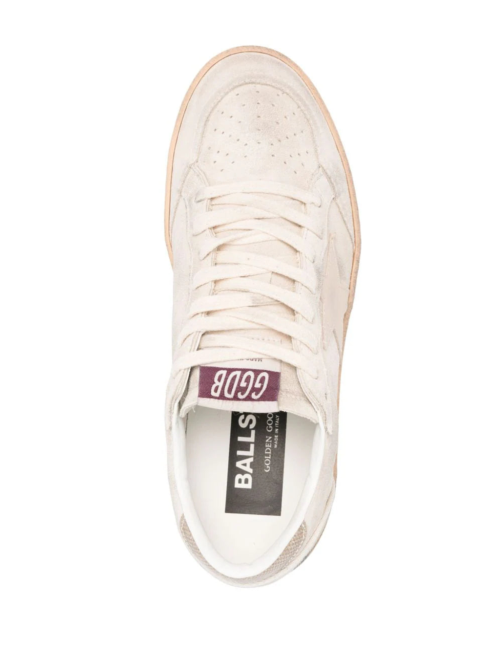 Golden Goose Ball Star In Suede With Leather Star And Glitter Heel Tab