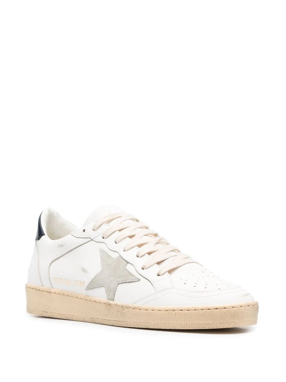 Golden Goose Ball Star With Ice Suede Star And Blue Leather Heel Tab