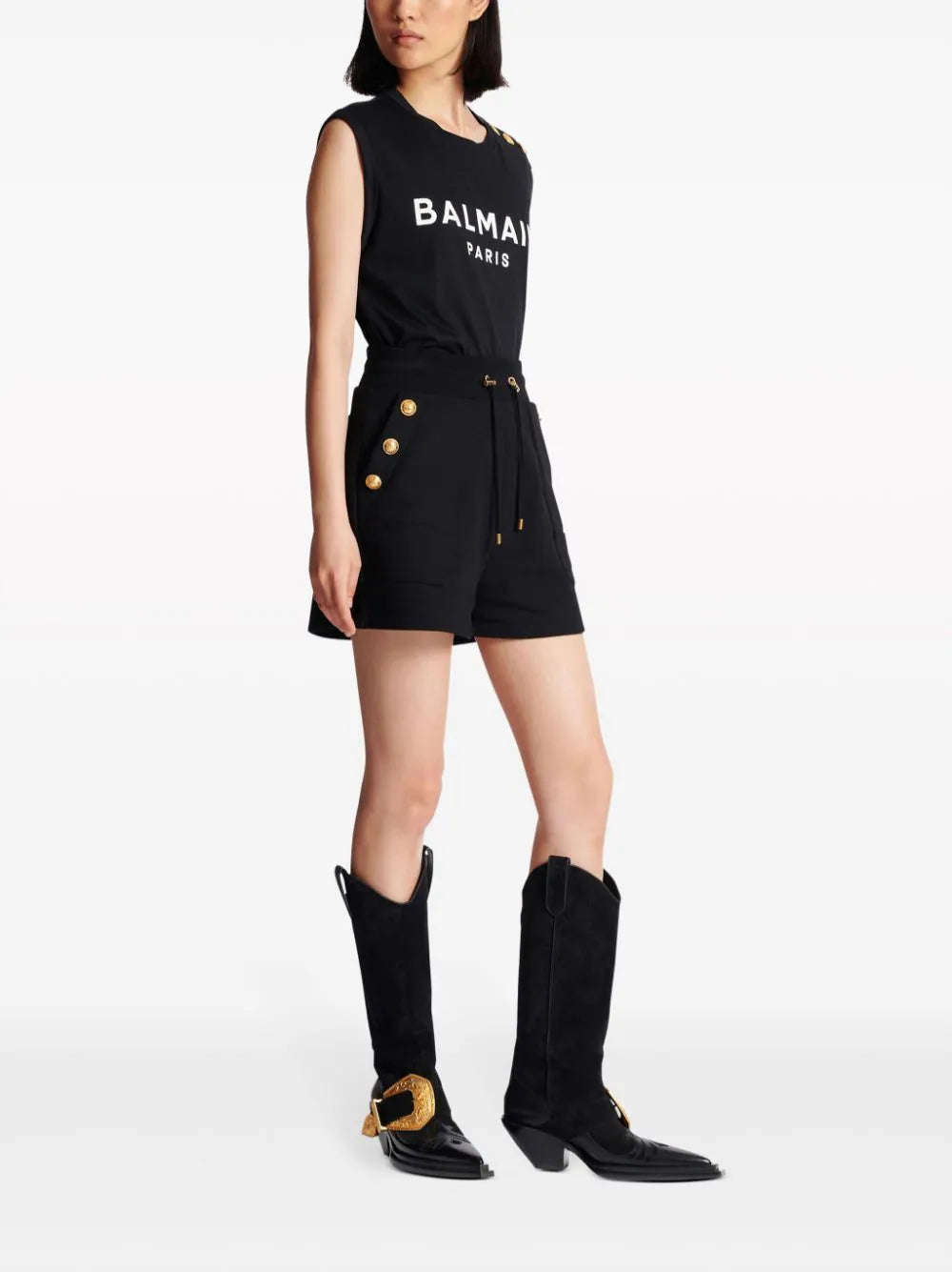 BALMAIN 6-button Jersey Shorts