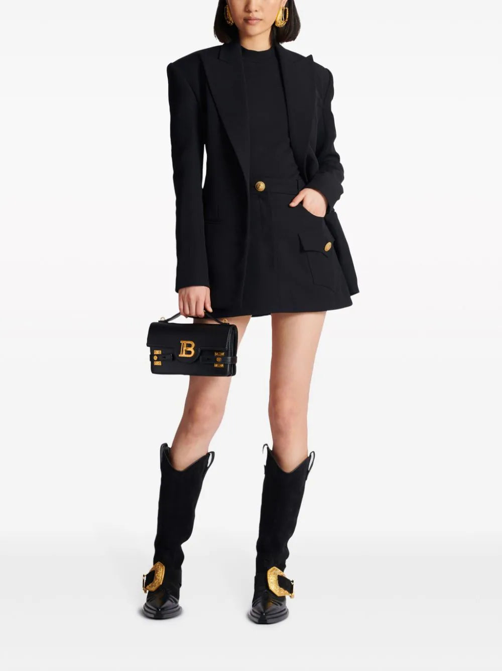 BALMAIN 6-button Jersey T-shirt