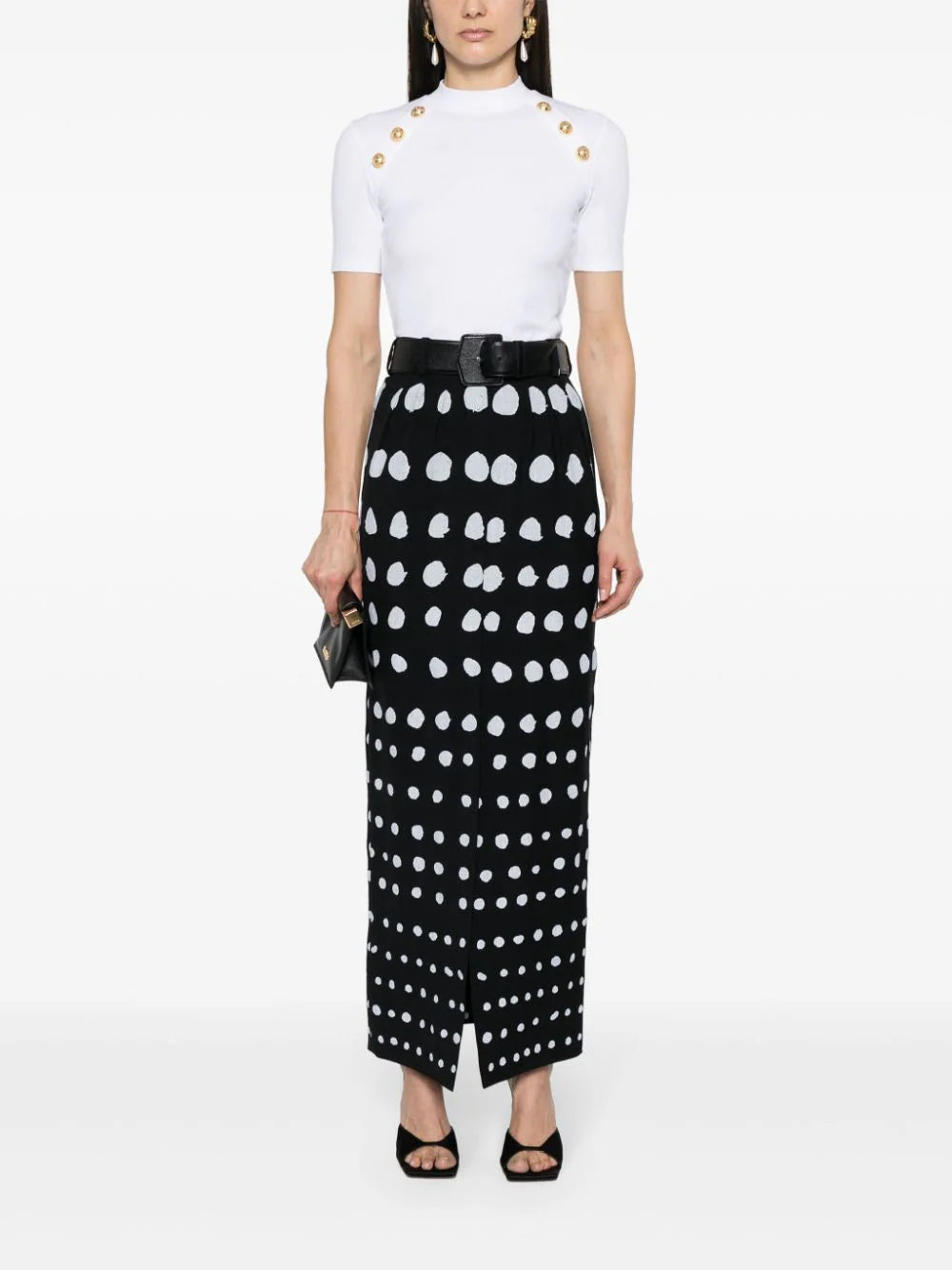 BALMAIN 6-button Jersey T-shirt