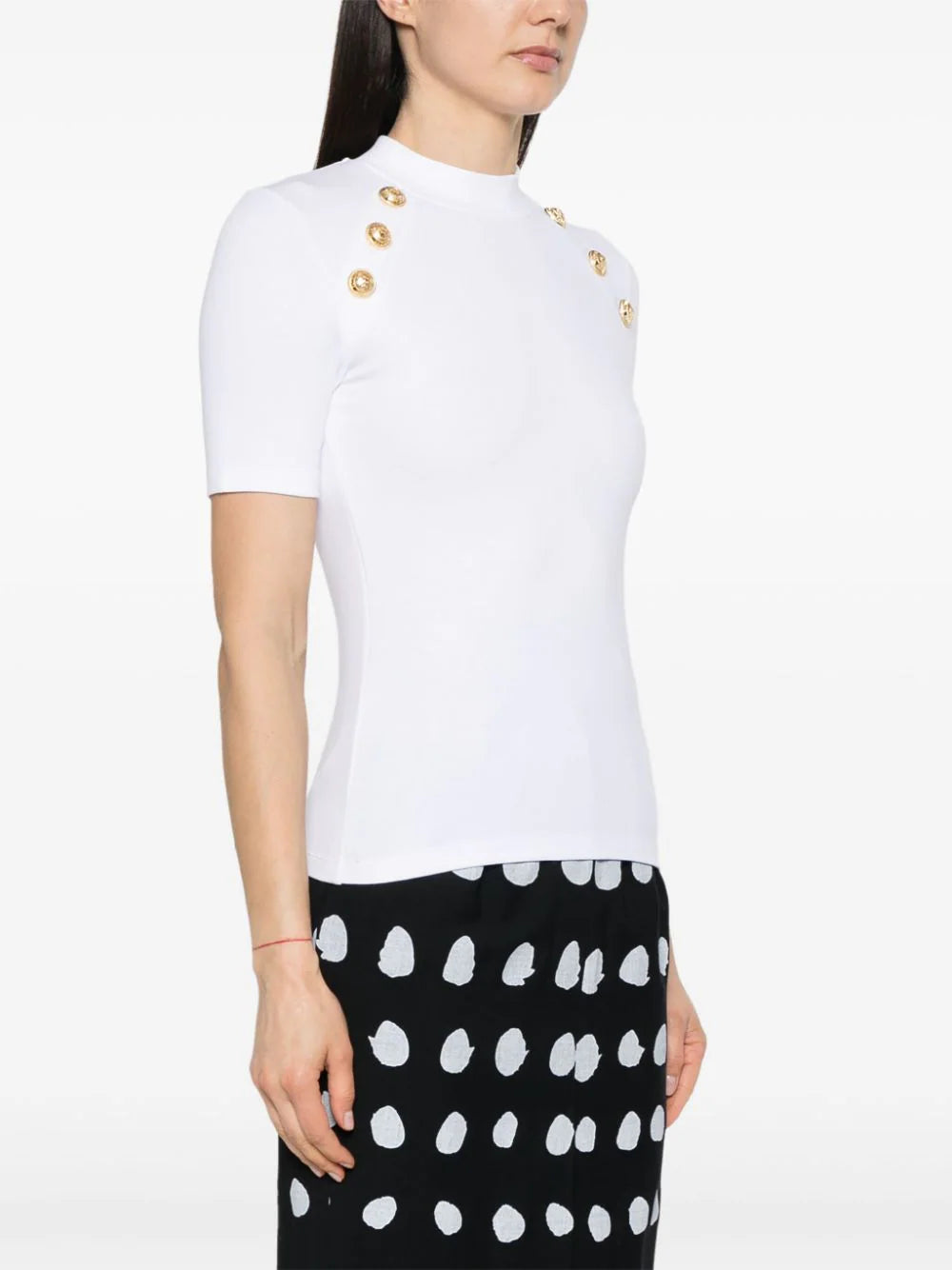 BALMAIN 6-button Jersey T-shirt