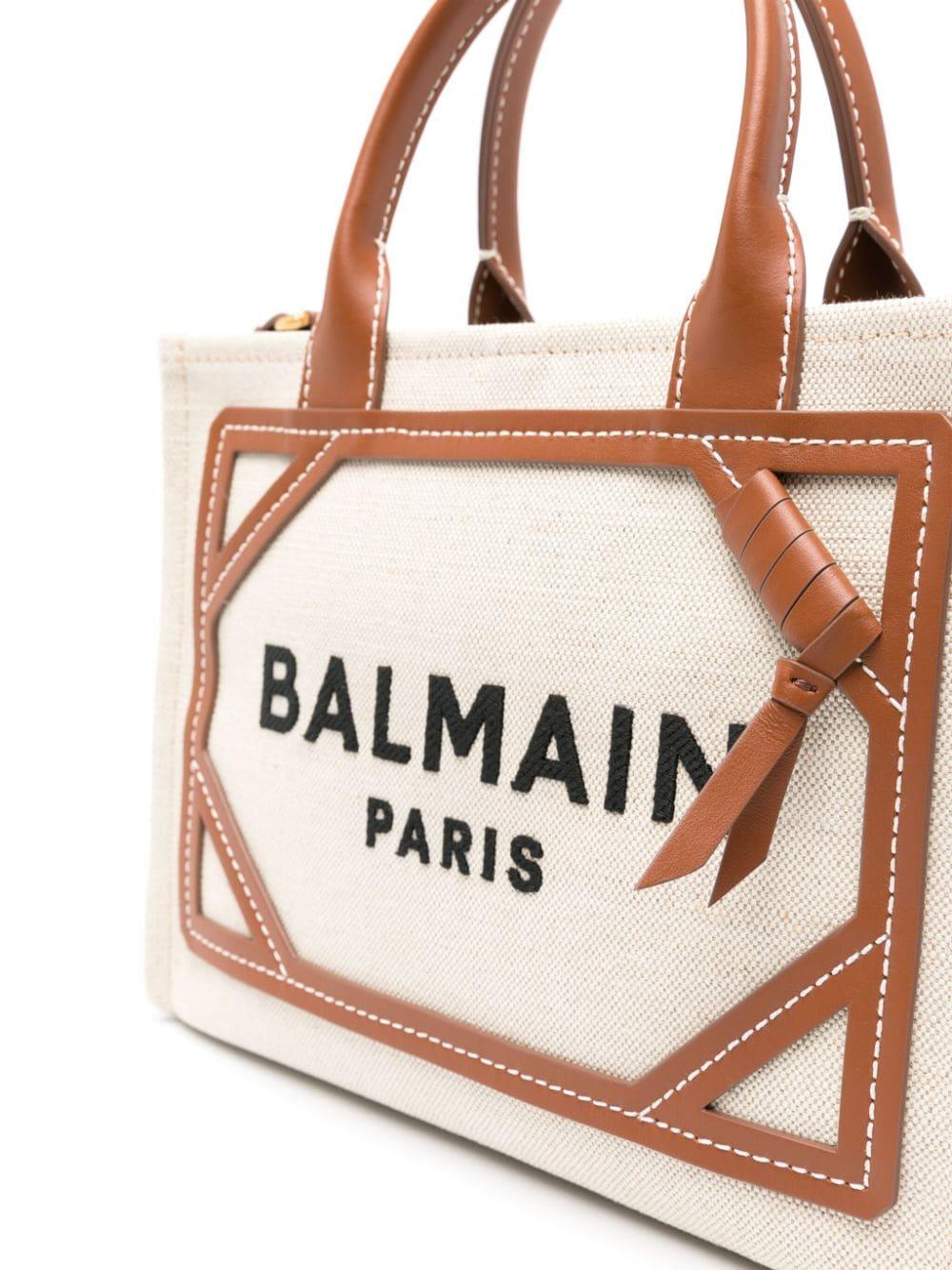 BALMAIN B-army Small Canvas Shopping Bag