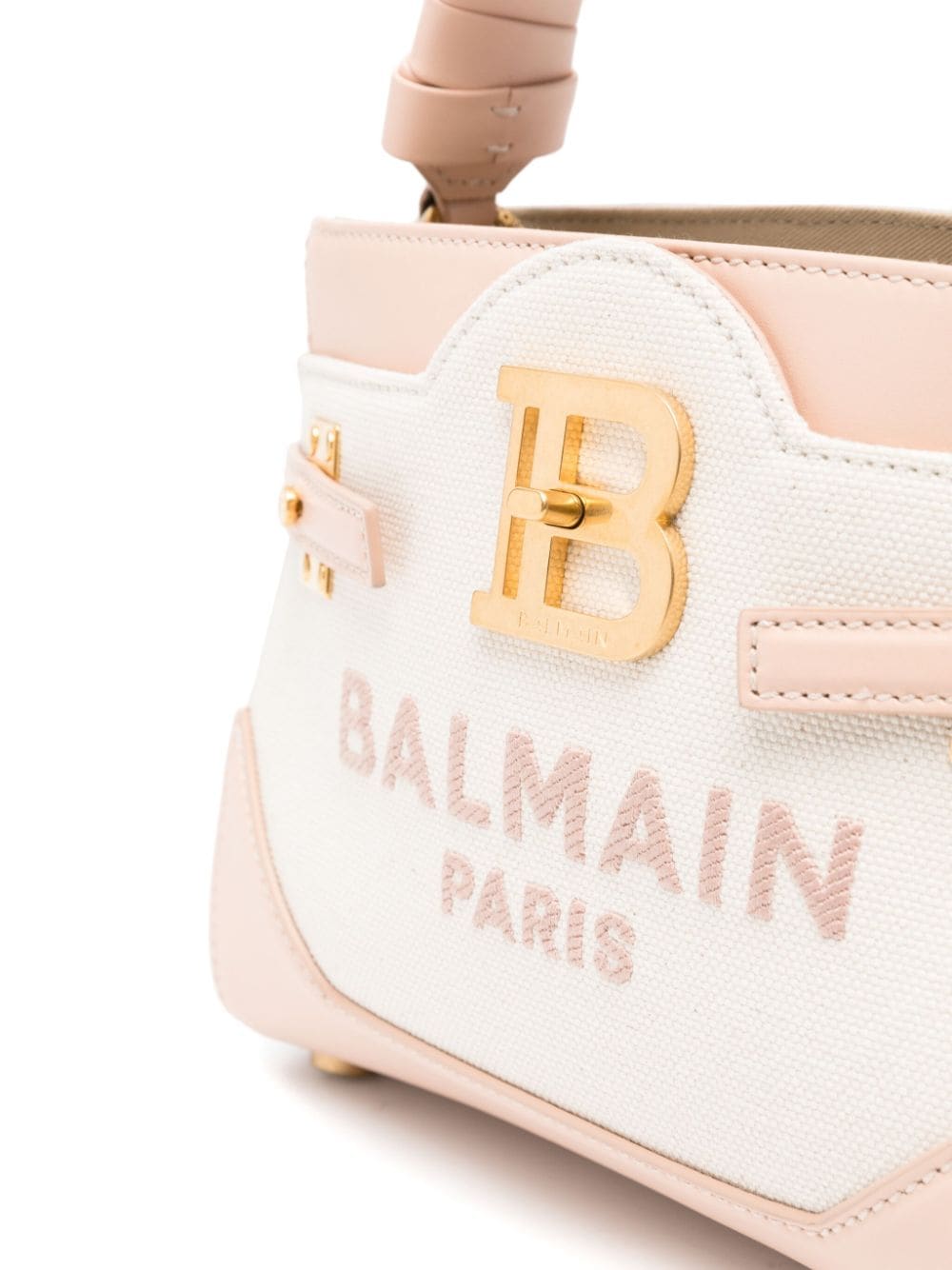 BALMAIN B-buzz 22 Canvas Top Handle Bag