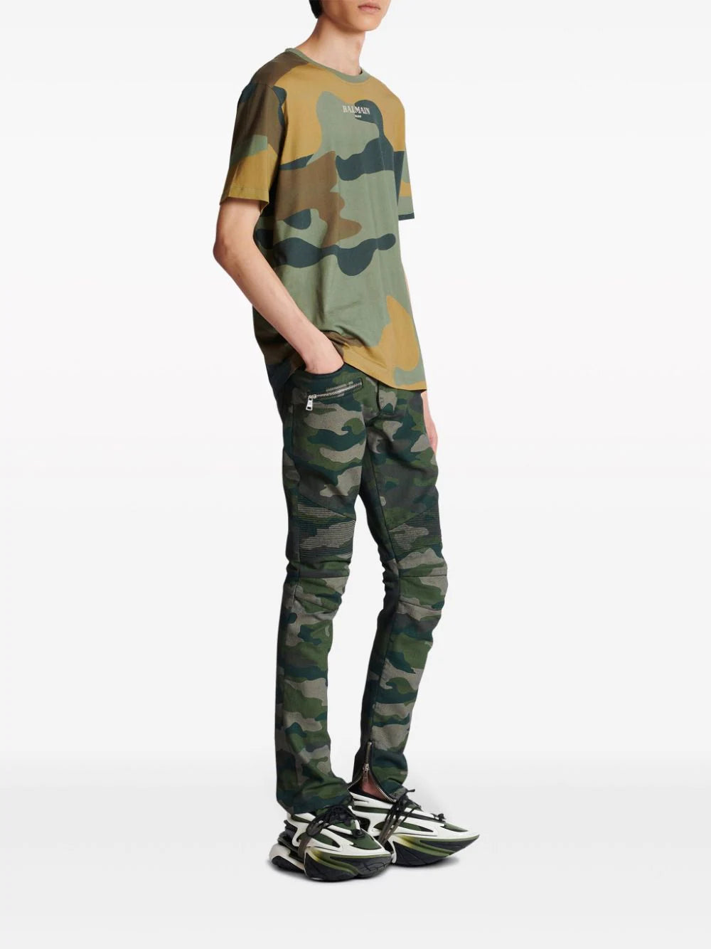 BALMAIN Camouflage T-shirt