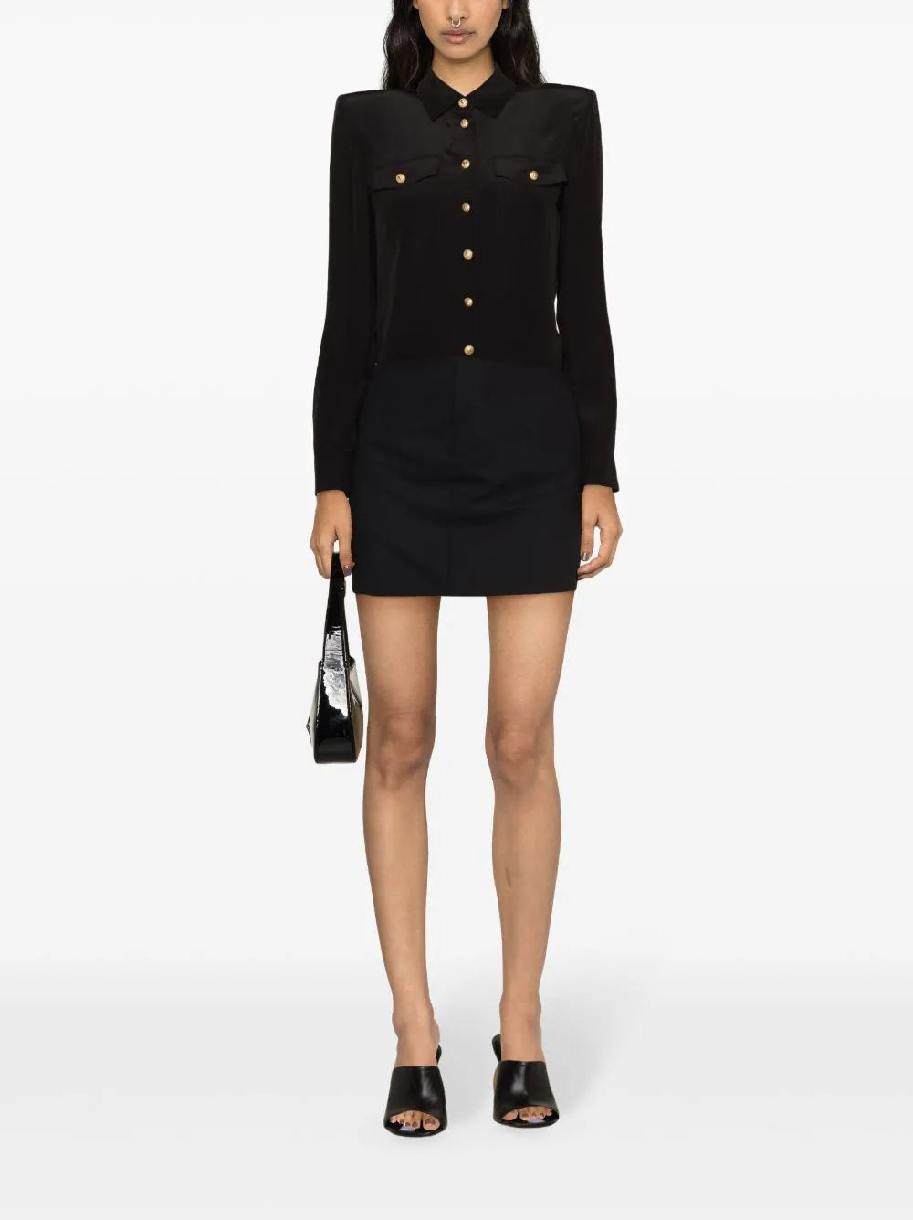 BALMAIN Crepe Shirt With Golden Buttons