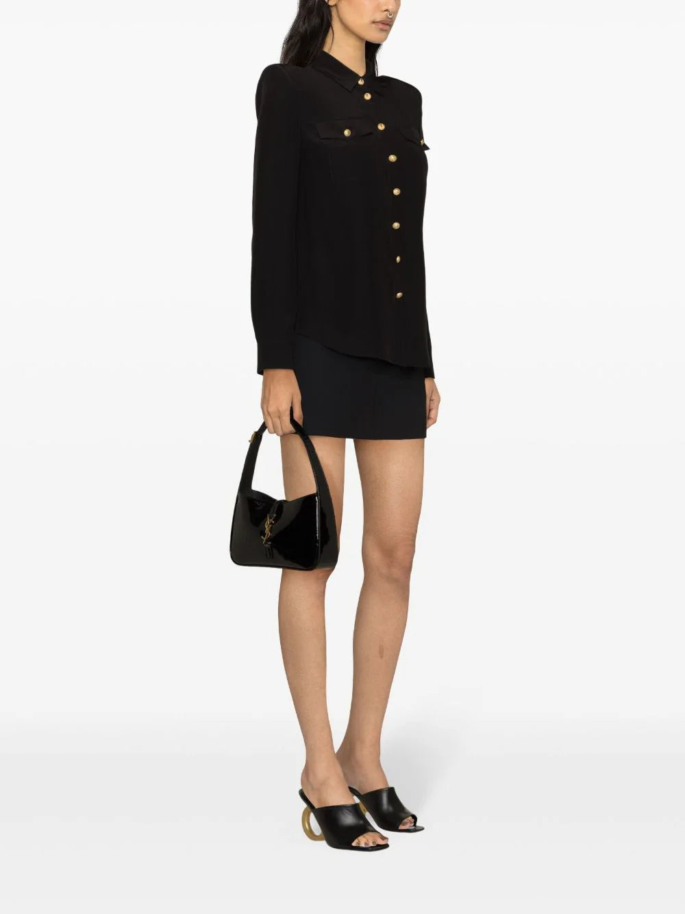 BALMAIN Crepe Shirt With Golden Buttons