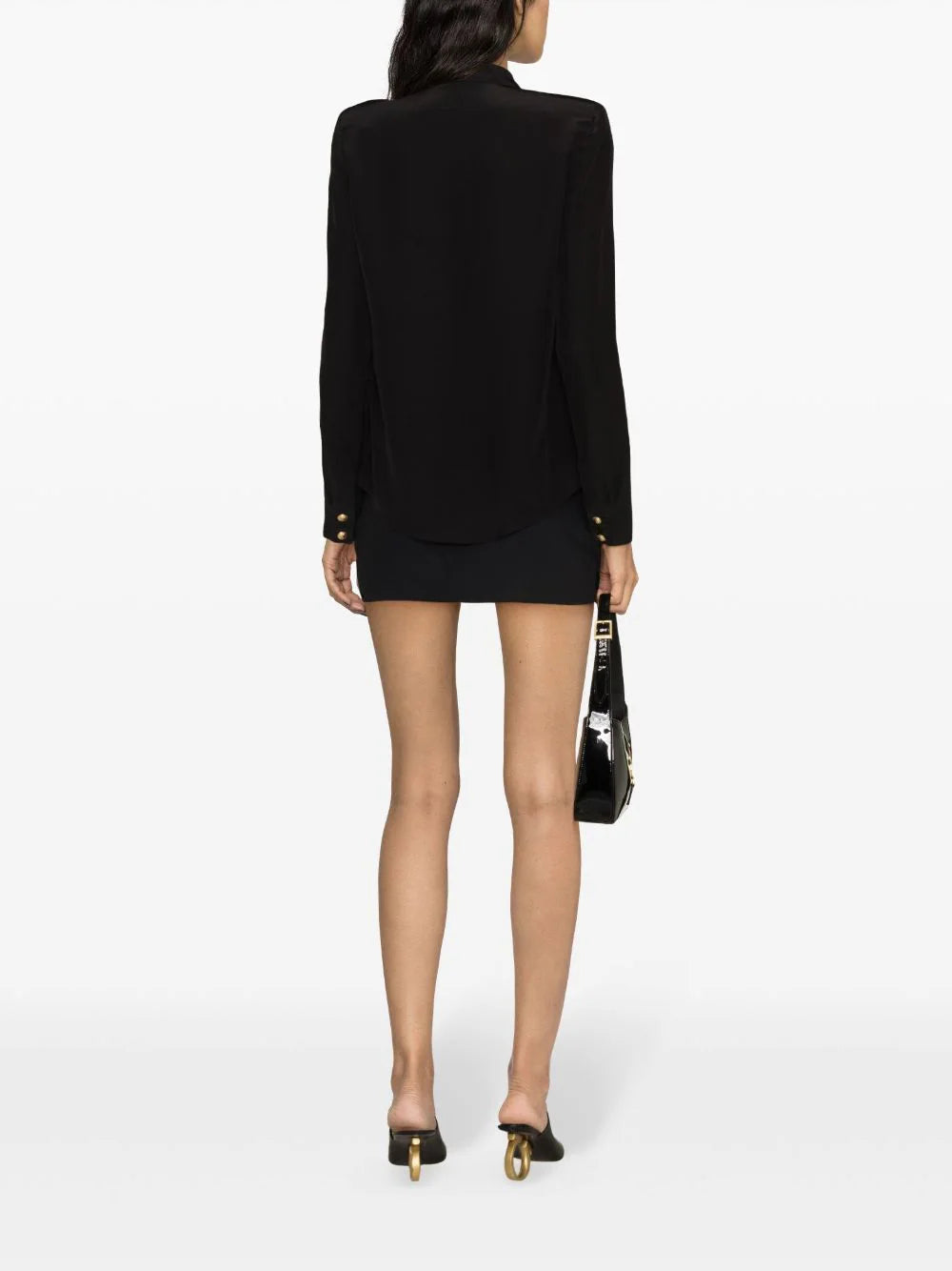 BALMAIN Crepe Shirt With Golden Buttons