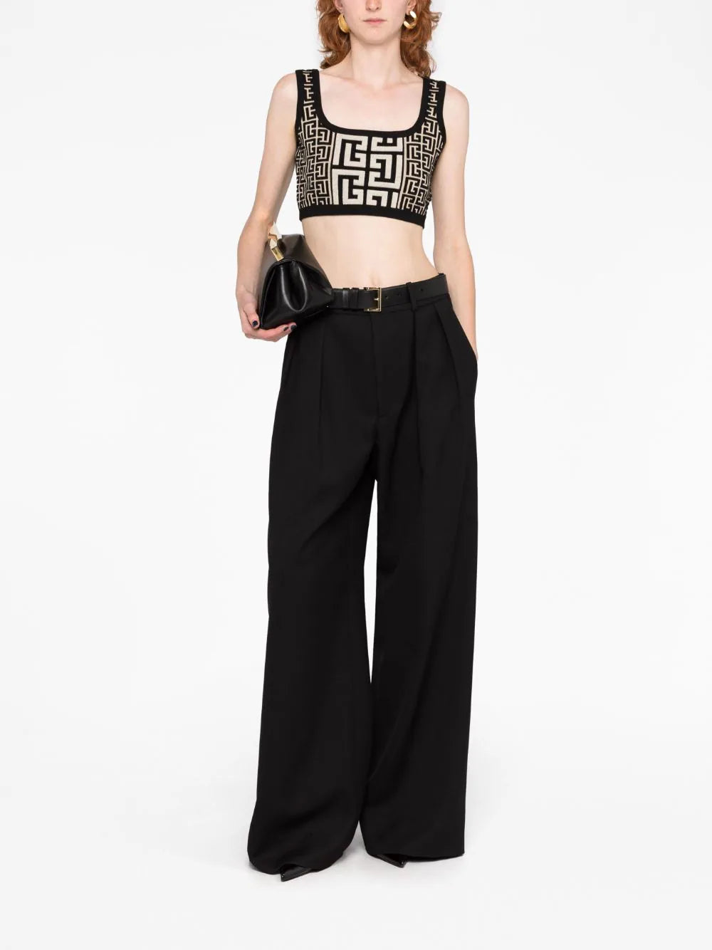 BALMAIN Cropped Knit Bra Top