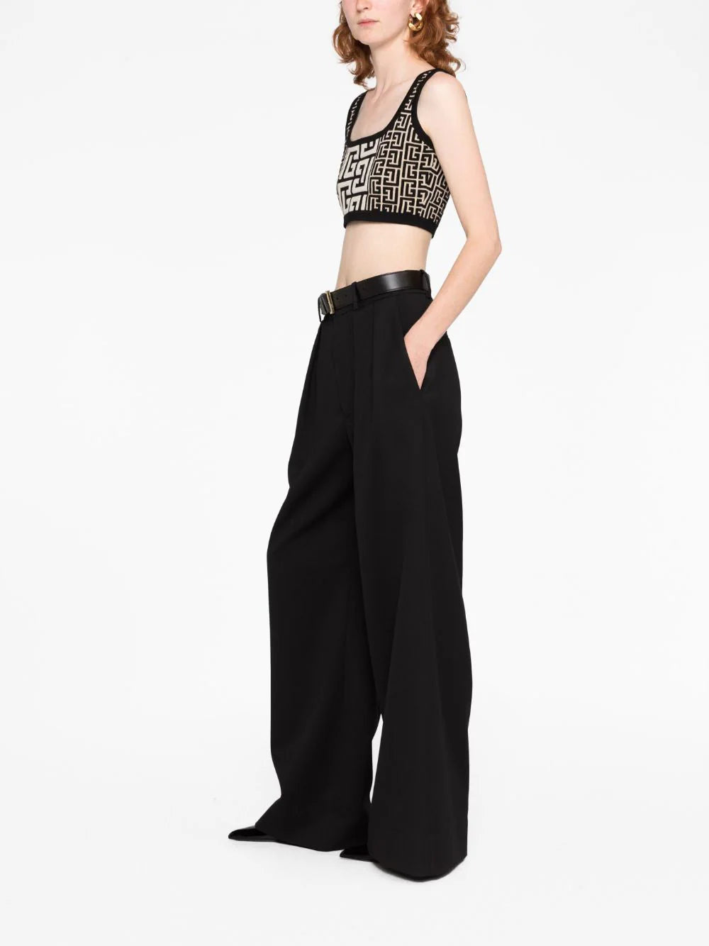 BALMAIN Cropped Knit Bra Top