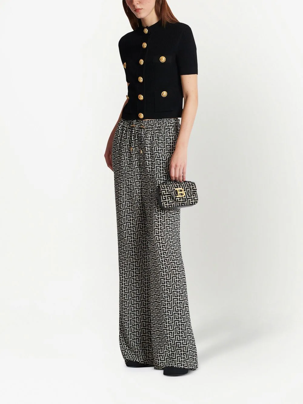 BALMAIN Fine Ribbed Knit Cardigan With Buttons