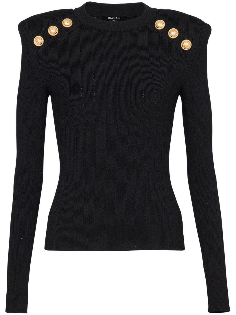 BALMAIN Fine ribbed knit jumper