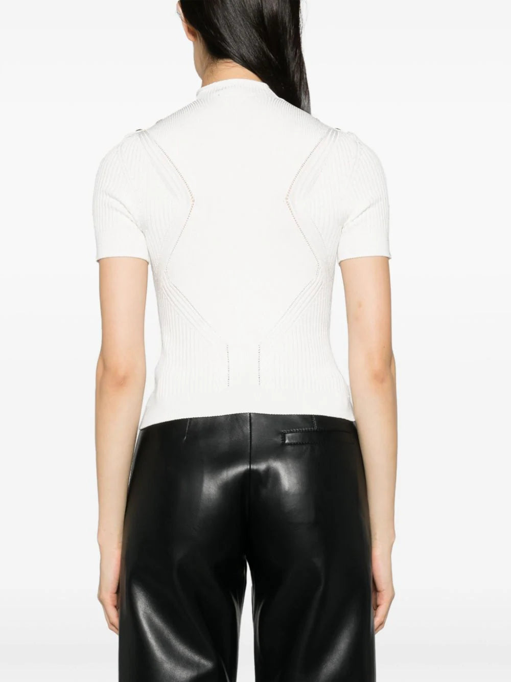 BALMAIN Fine Ribbed Knit Top