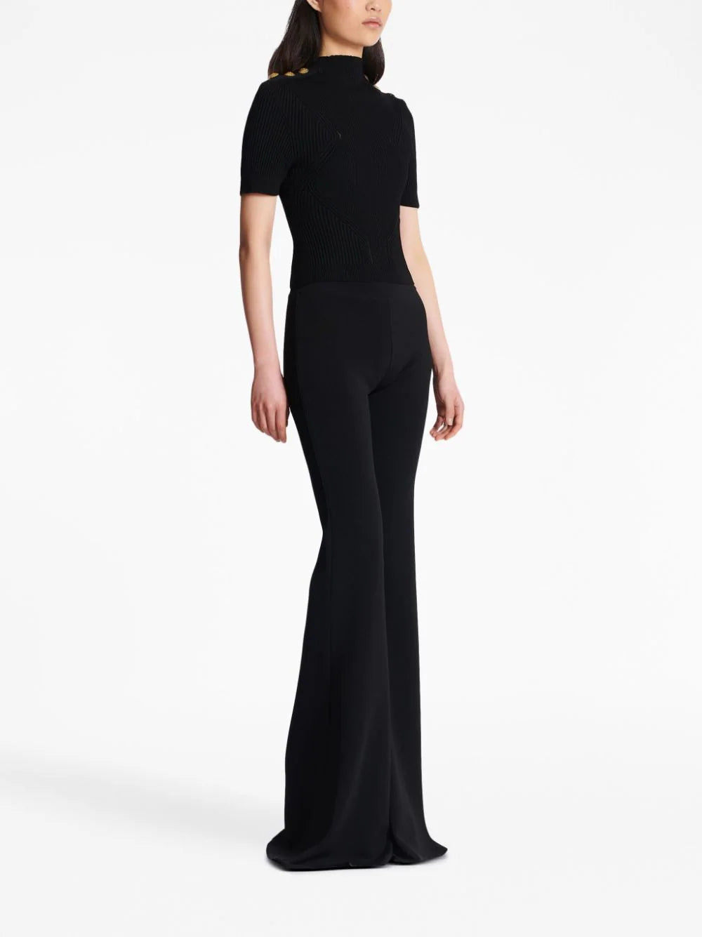 BALMAIN Fine Ribbed Knit Top