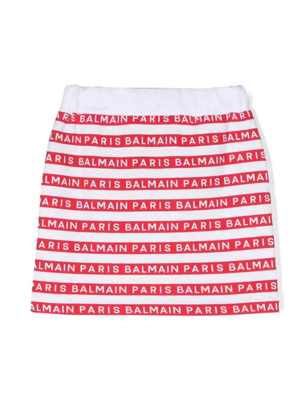 BALMAIN Kids Striped Skirt With Logo
