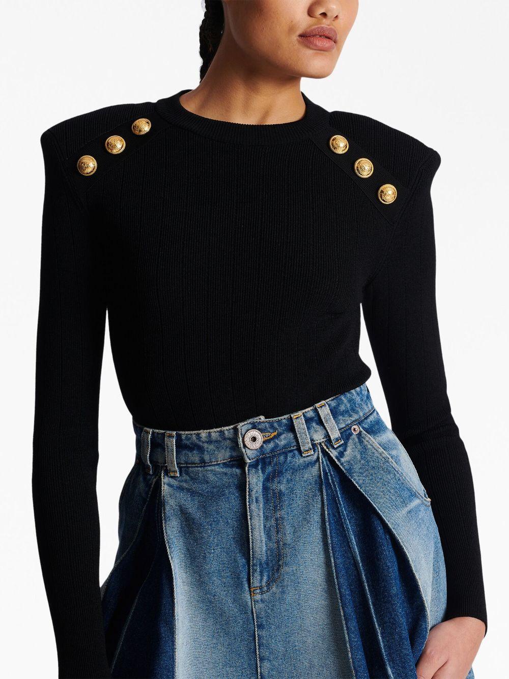 BALMAIN Knit Jumper With Gold Buttons