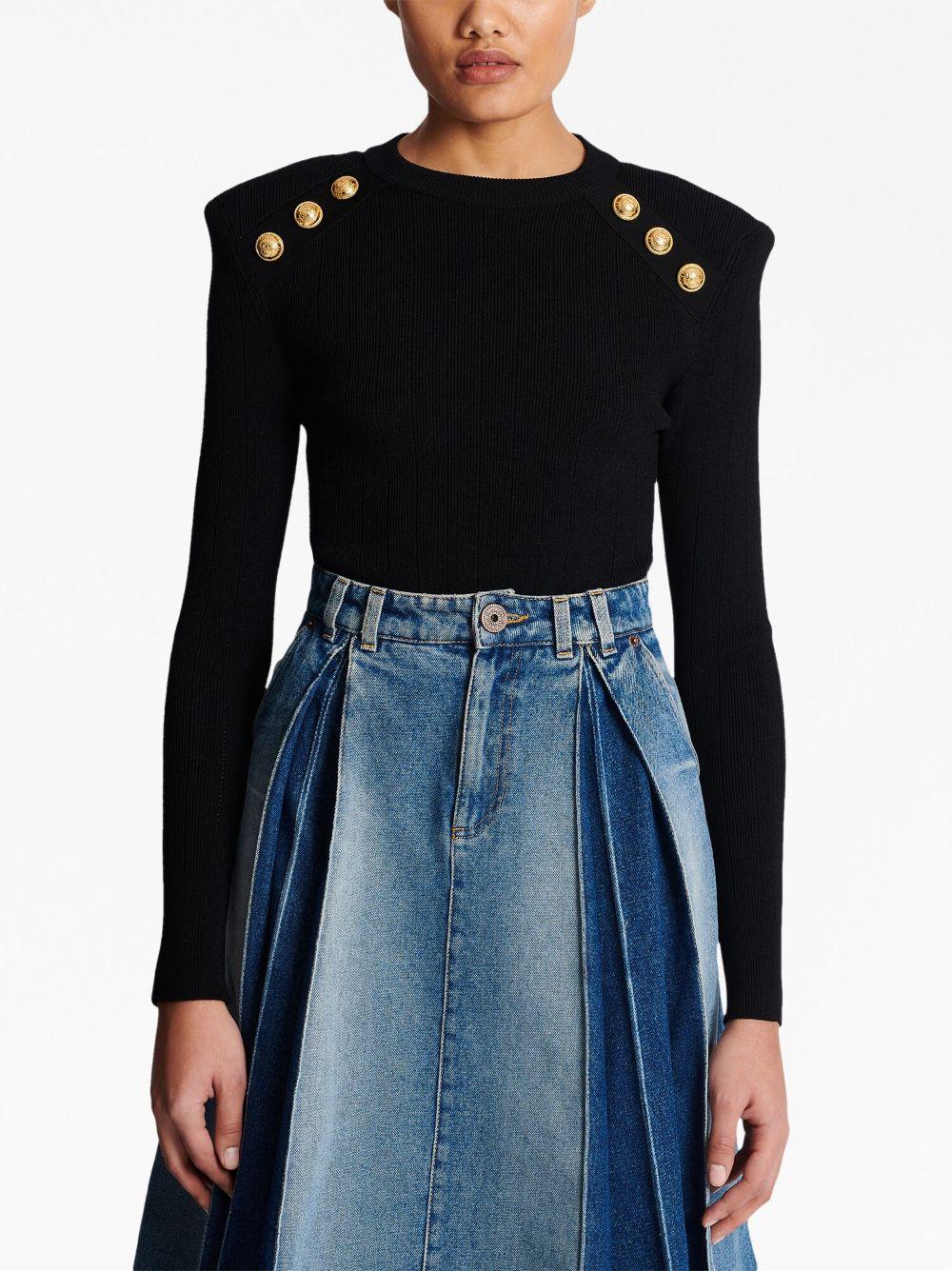 BALMAIN Knit Jumper With Gold Buttons