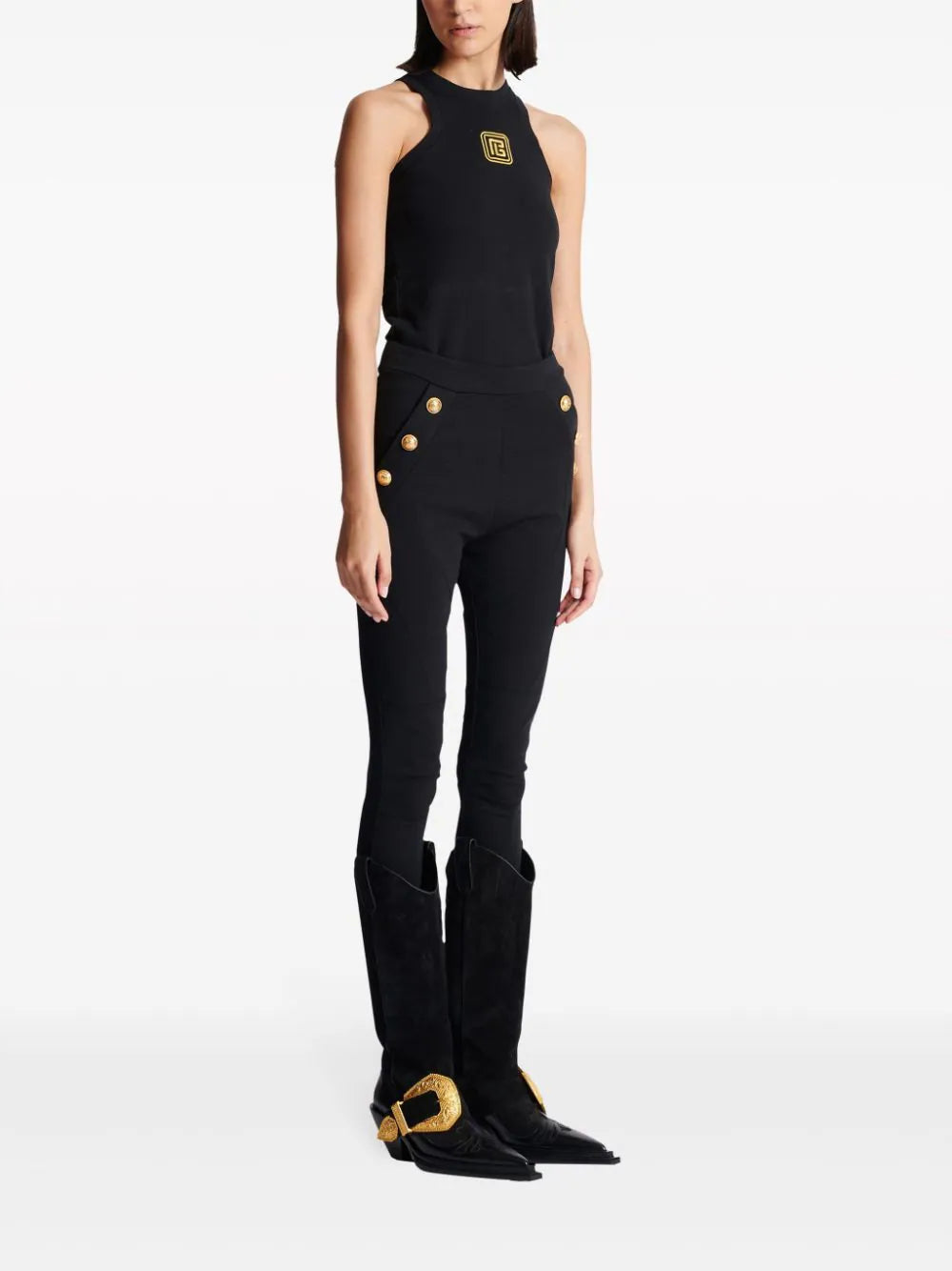 BALMAIN Leggings With 6 Buttons