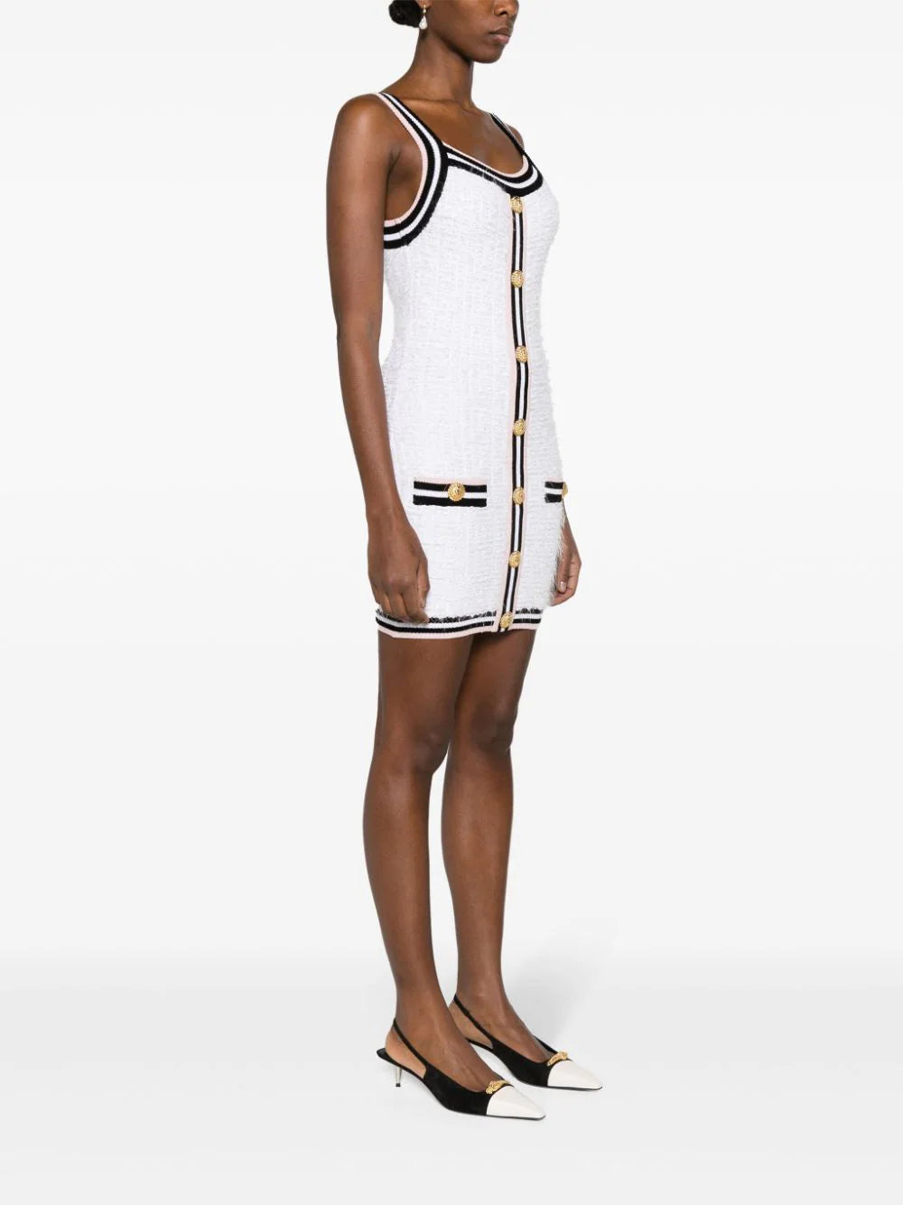 BALMAIN Maze-monogram Bouclé Minidress