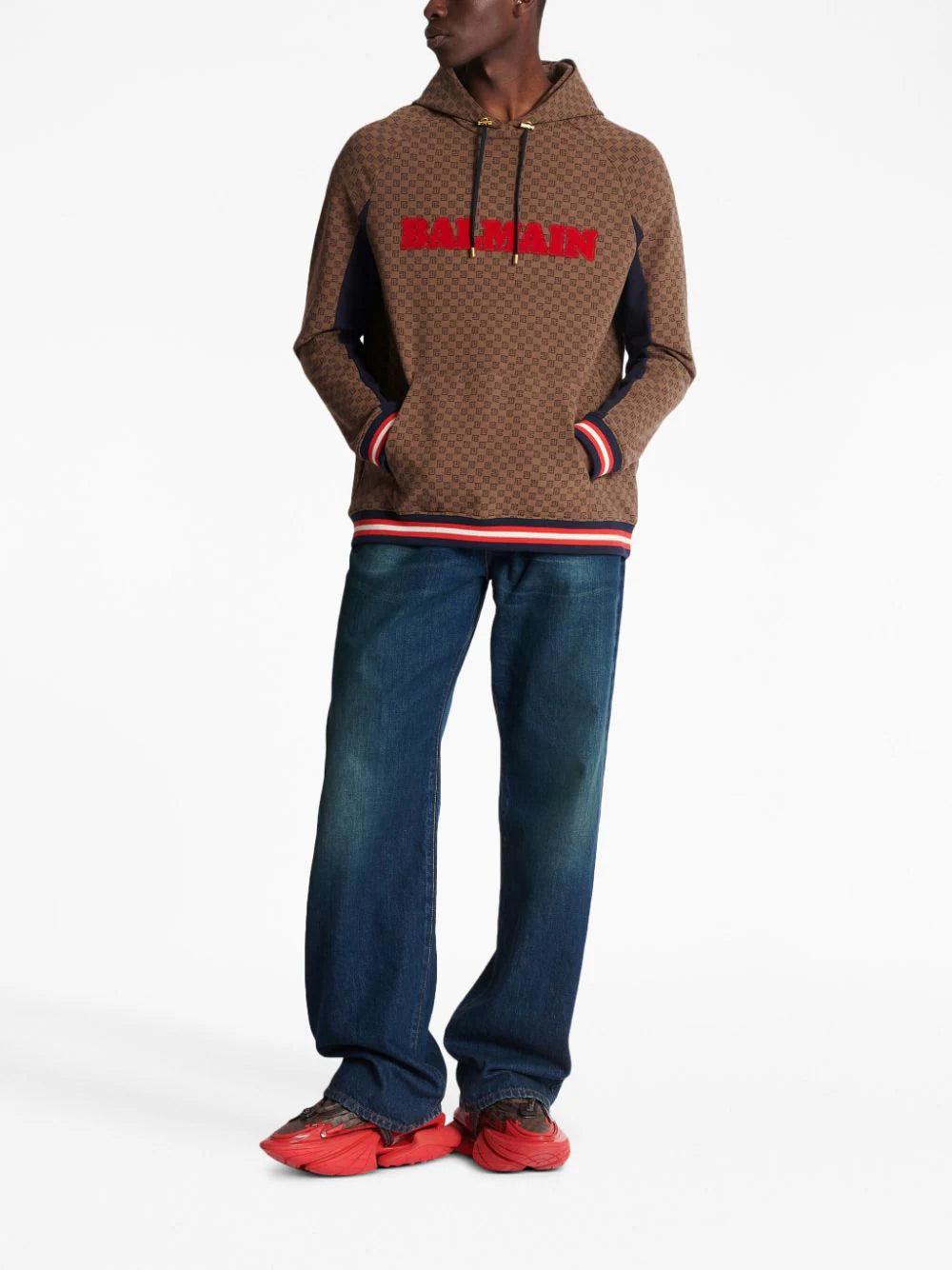 BALMAIN Mini Monogram Jacquard Hoodie