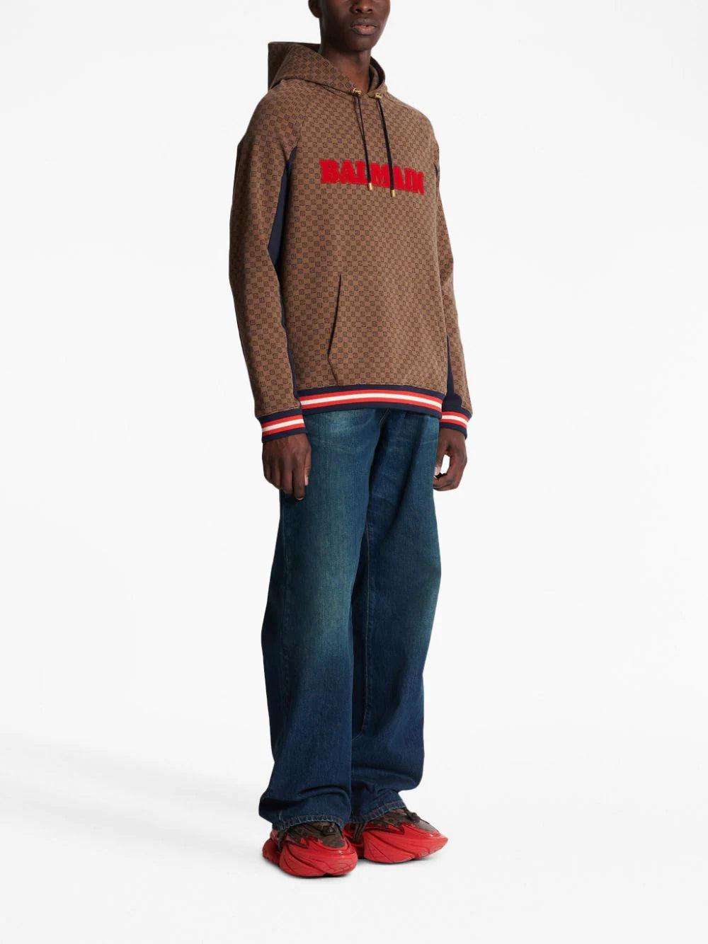 BALMAIN Mini Monogram Jacquard Hoodie