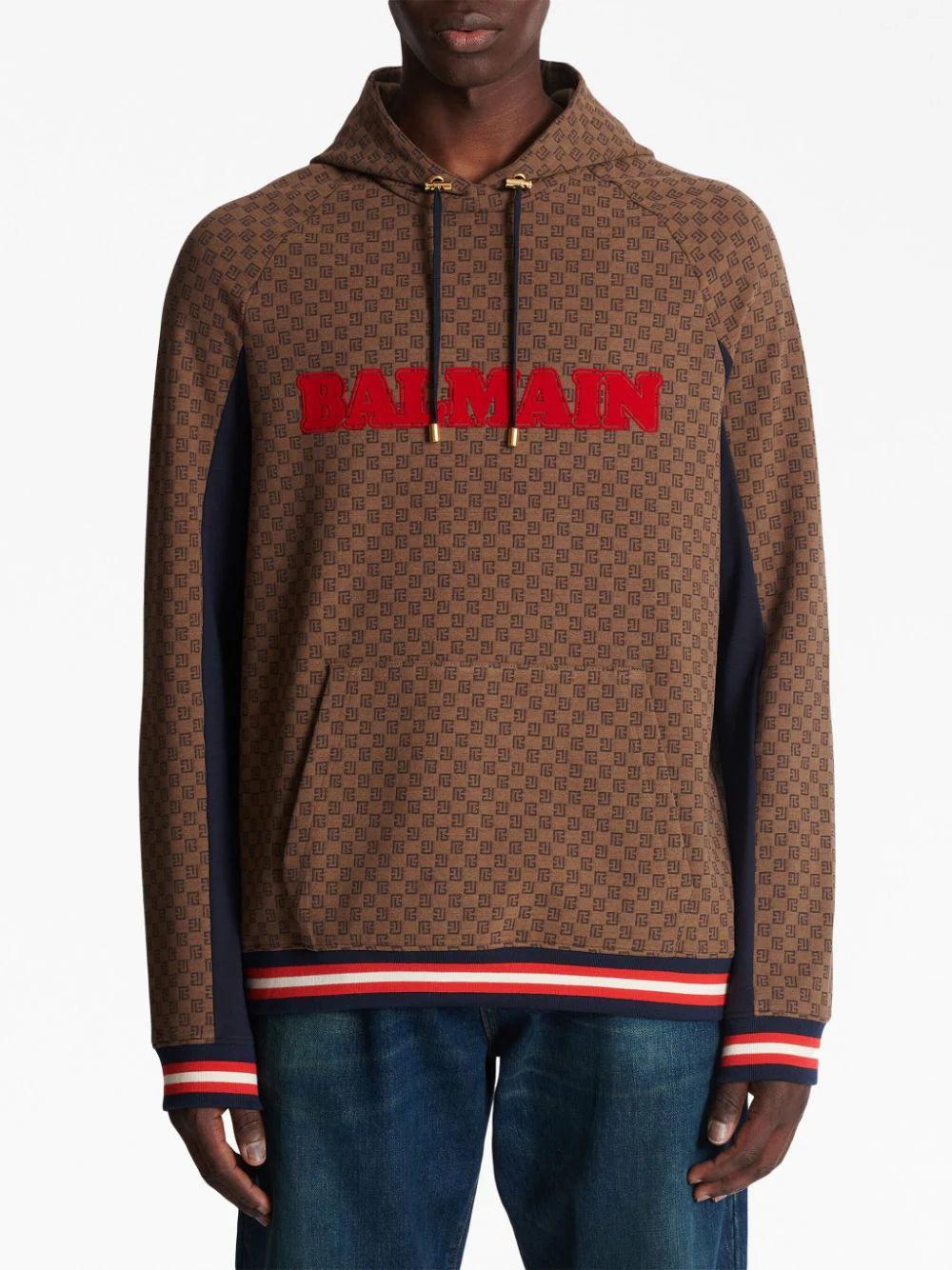BALMAIN Mini Monogram Jacquard Hoodie